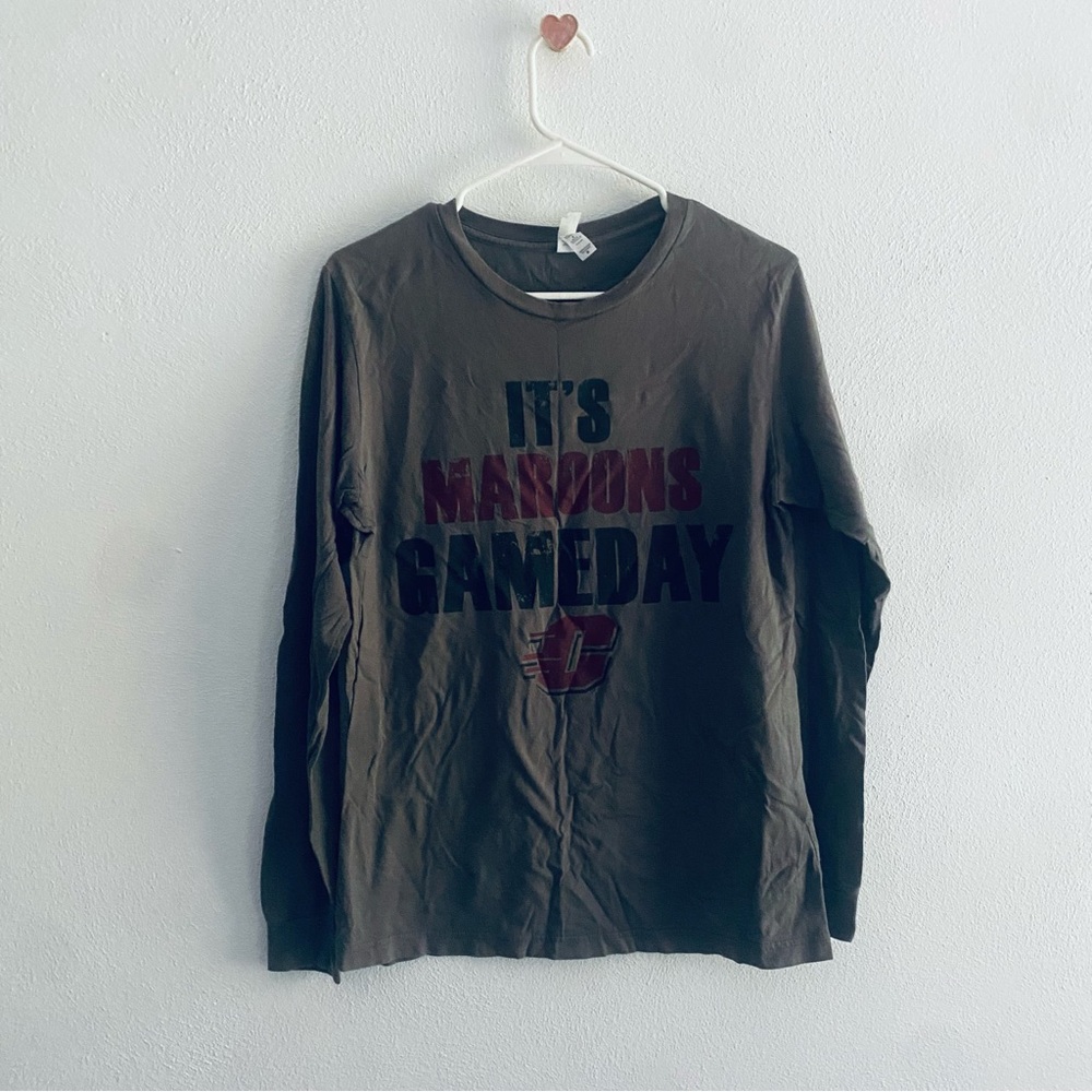 Bella Canvas gray Maroons softball long sleeve t-shirt